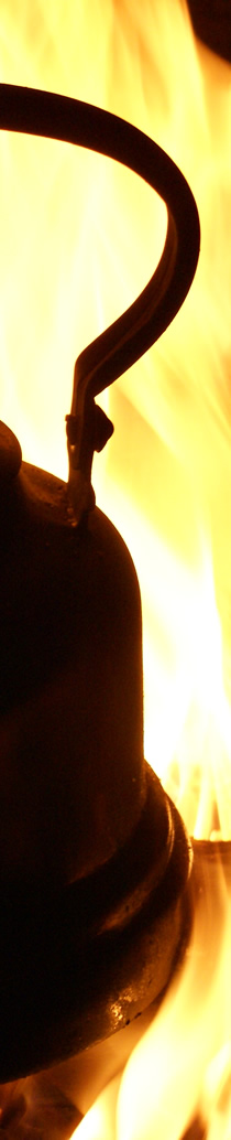 Kettle on campfire